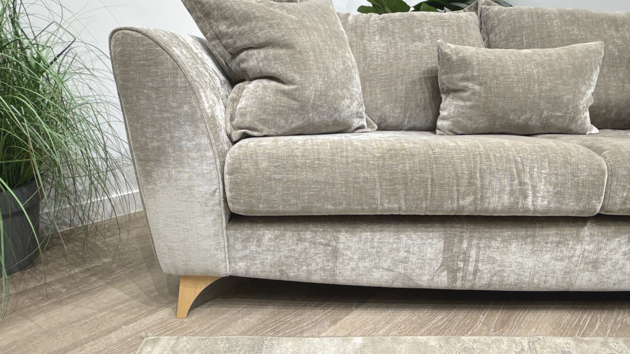 Sofology Luella Fabric 4 Seater in Luxe Chenille Stone