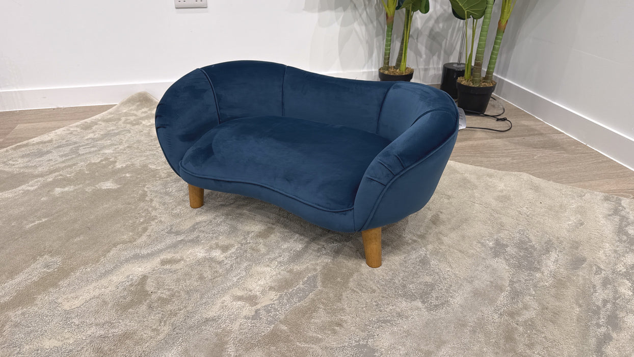 Sofology Perle Fabric Small Dog Sofa in Plush Teal