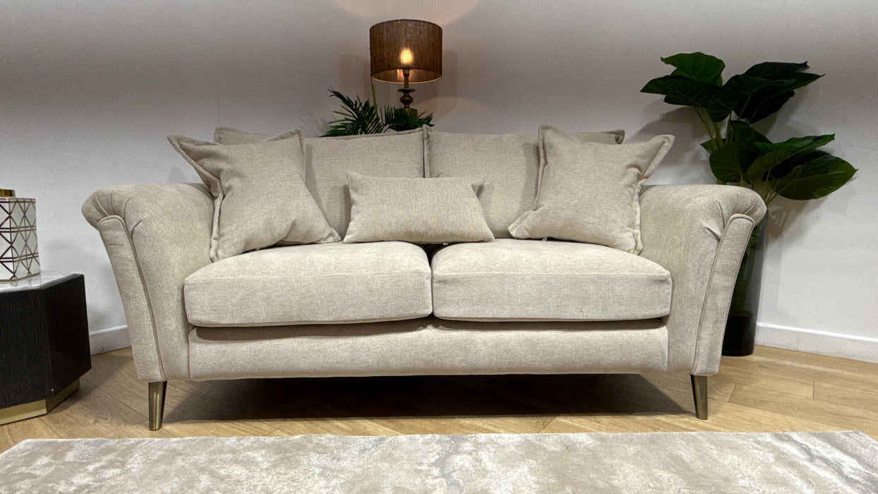 Sofology Beaumont 2 Seater Foam Seats in Linen Look Chenille Natural