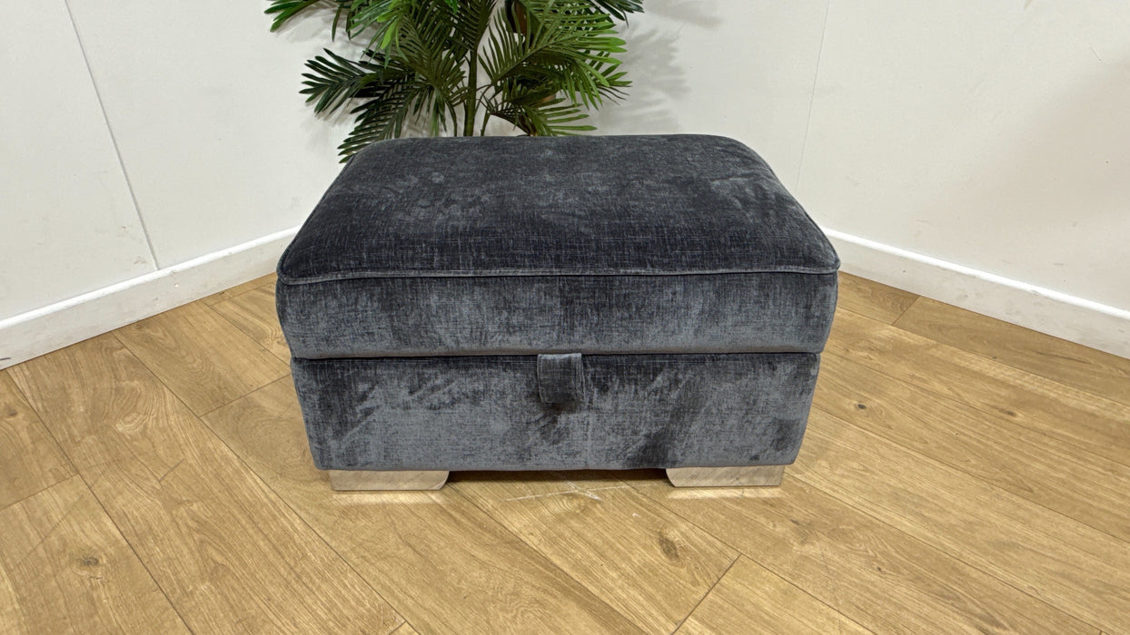Sofology Valentina Storage Footstool in Luxury Chenille Charcoal