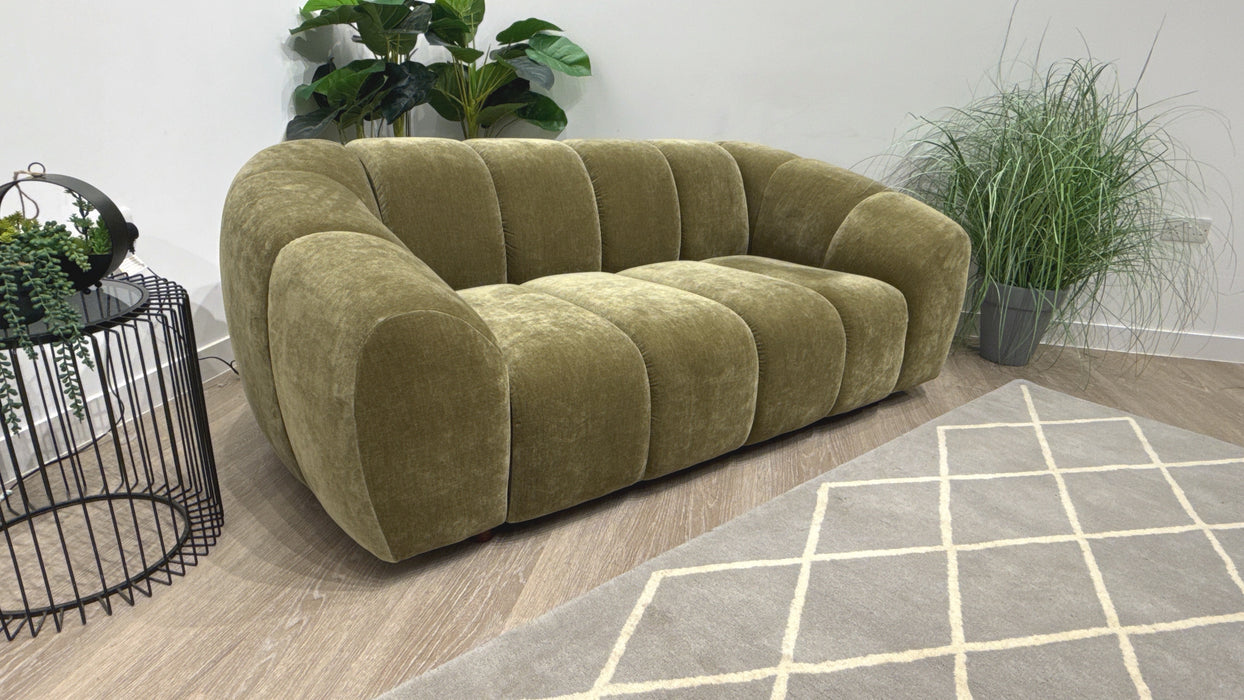 Sofology Waldorf Fabric 2 Seater Sofa in Soft Chenille Olive Mix