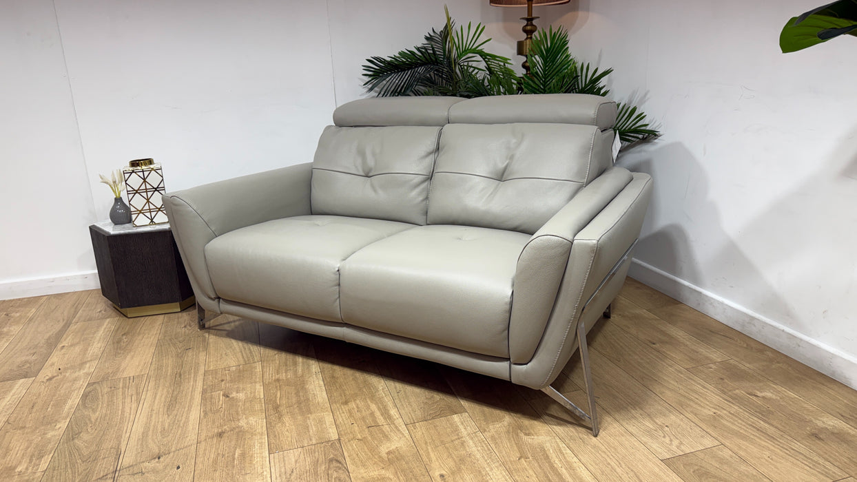 Sofology Loreto Leather 2 Seater in Amalfi Grey