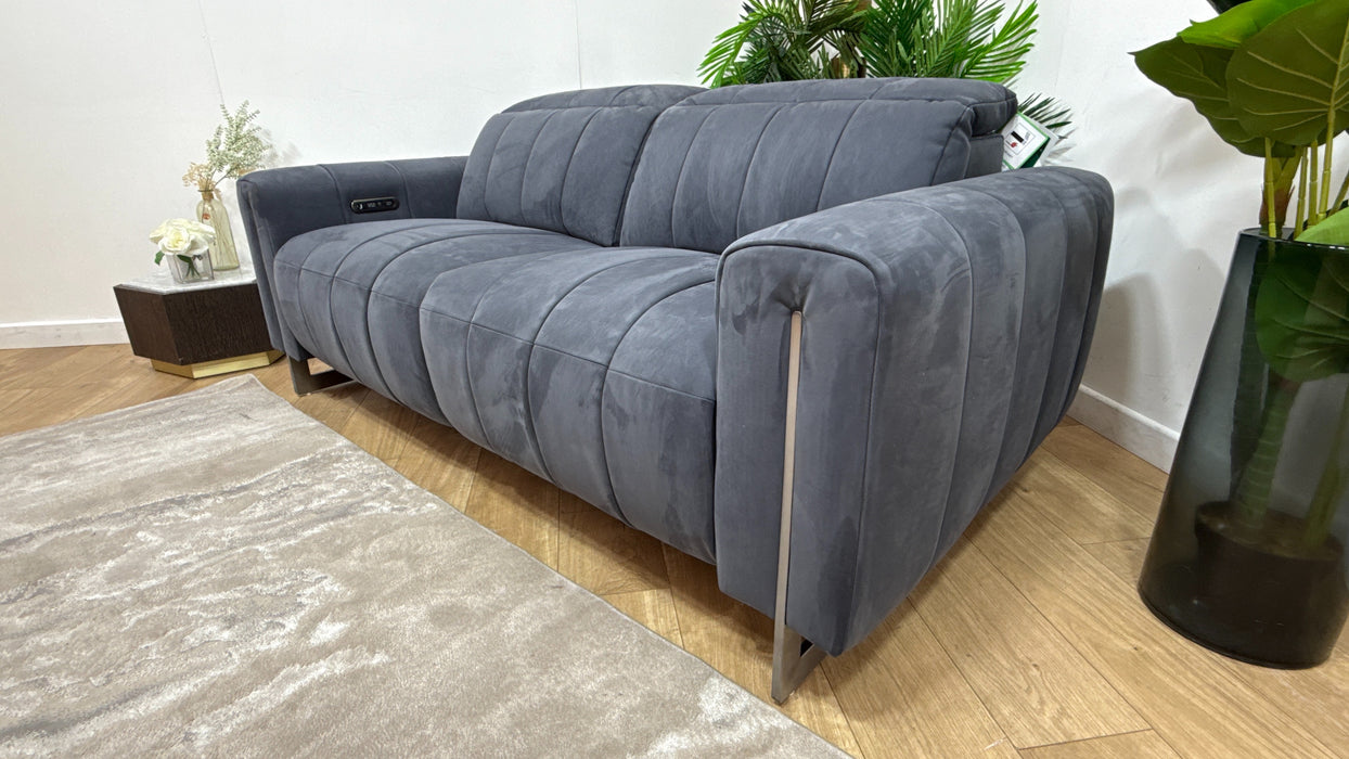 Sofology Paramount Fabric 2.5 Seater Power Recliner/Headrest in Lifestyle Nubuck Feel Charcoal