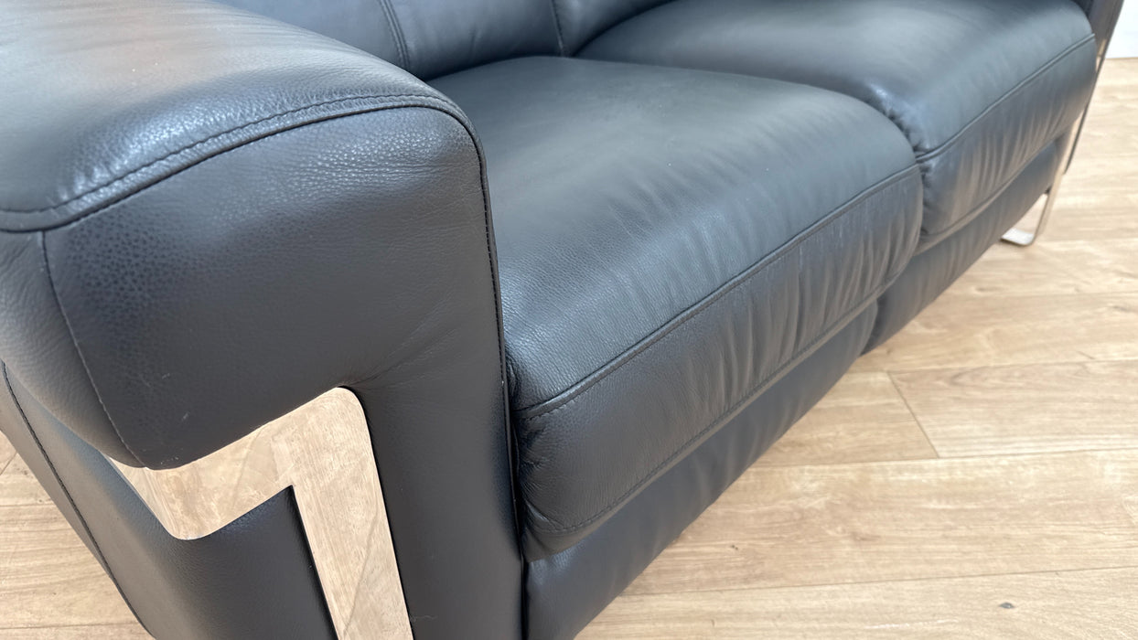 Sofology Moreno Leather 2 Seater Power Recliner in Jet Black