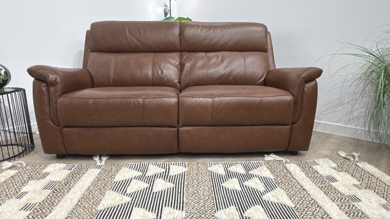 Sofology Bradie Leather 2.5 Seater in Trusty Embossed Chestnut