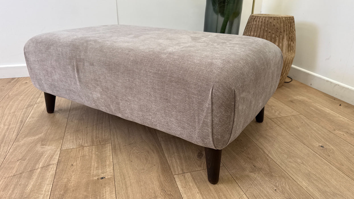 Sofology Mayfair Fabric Designer Footstool in Soft Chenille Linen All Over