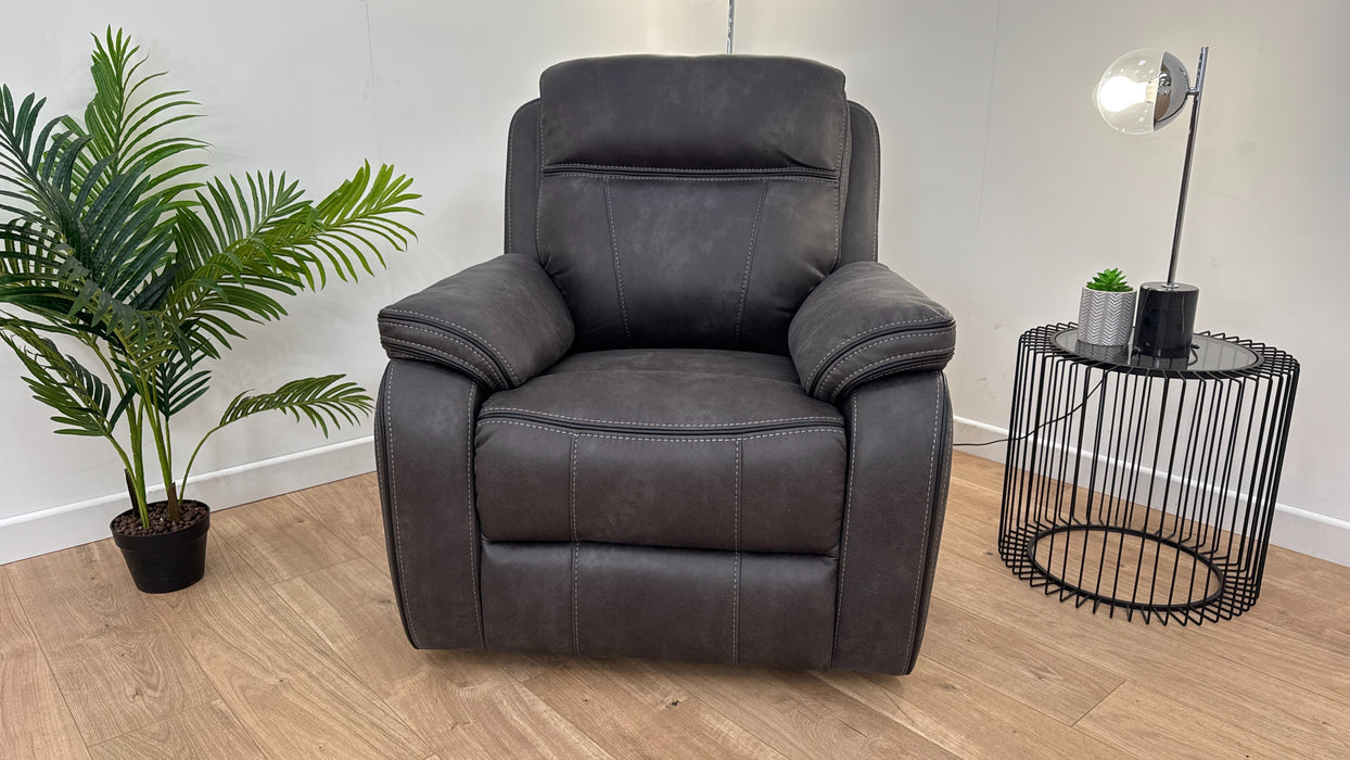 Vinson 1 Seater - Fabric Power Reclining Chair - Graphite