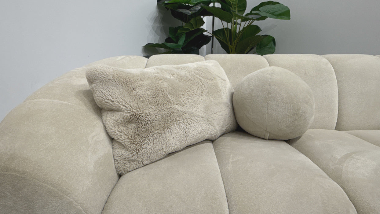 Sofology Waldorf 2 Seater Fabric Sofa in Soft Sherpa Natural Mix