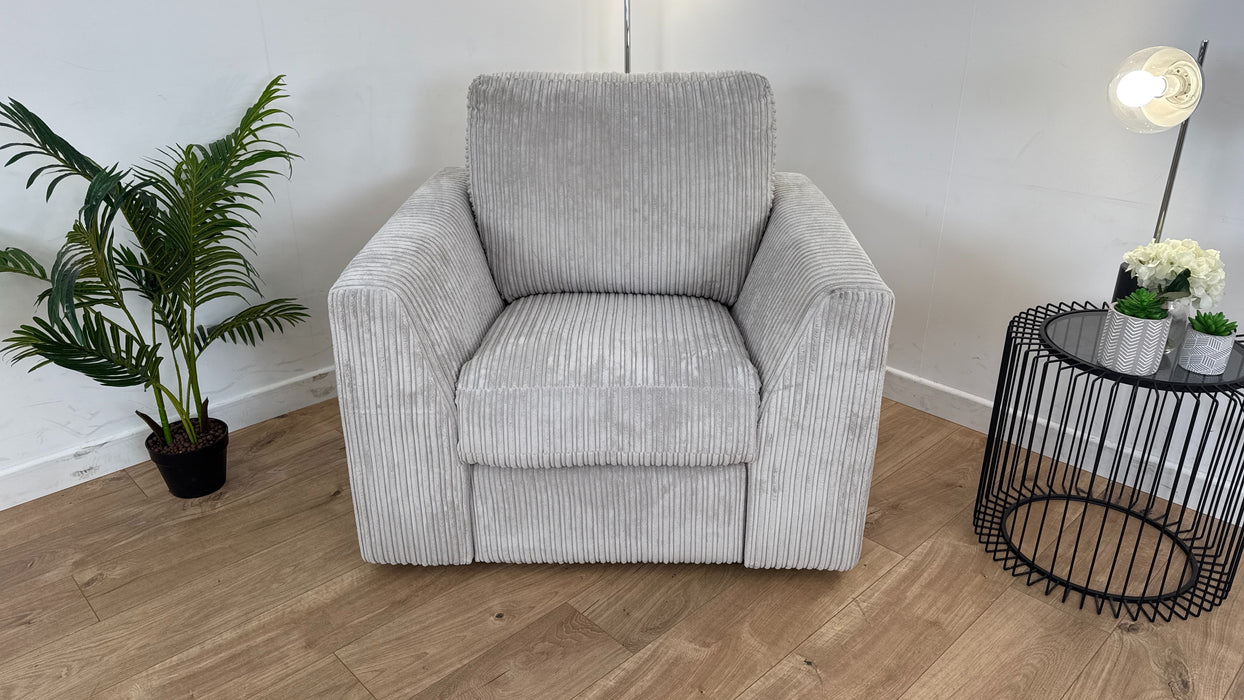 Heydon 1 Seater -  Fabric Manual Recliner Chair - Silver