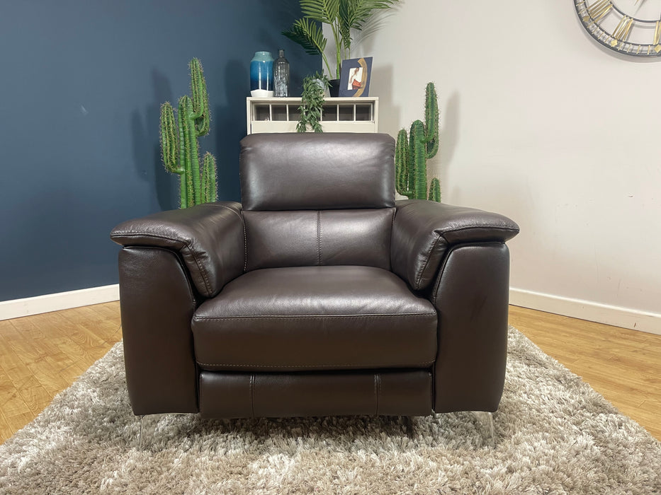 Illinois Chair Power Recliner Trusty Soft Sheen Rich Brown Leather (WA2)