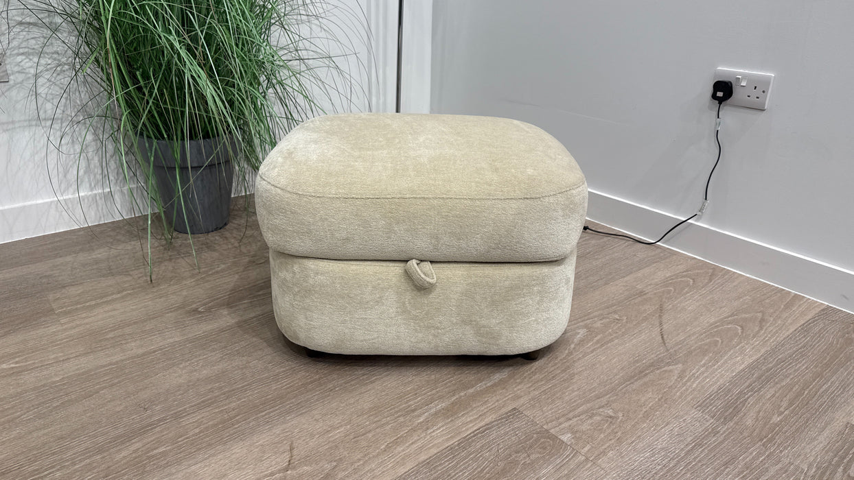 Sofology Sydney Fabric Storage Footstool in Lustre Chenille Natural