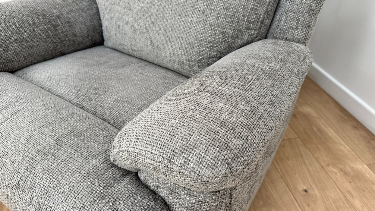 Sofology Gracie Fabric Chair Manual Recliner in Hopsack Chenille Platinum