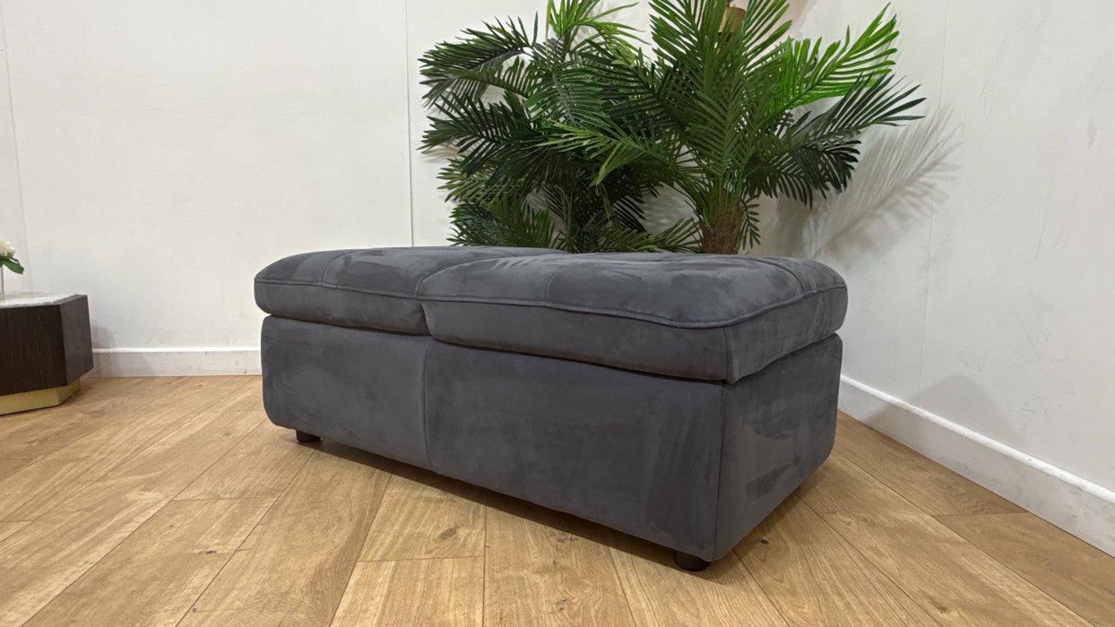Sofology Marvella Fabric Dual Storage Footstool in Lifestyle Nubuck Feel Charcoal