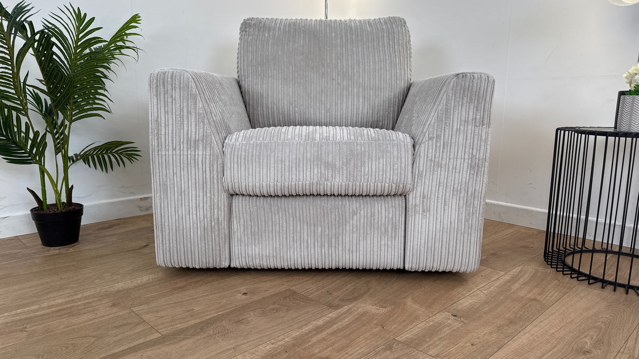 Heydon 1 Seater -  Fabric Manual Recliner Chair - Silver