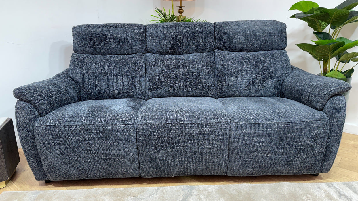 Sofology Parker Fabric 3 Seater in Hopsack Chenille Midnight