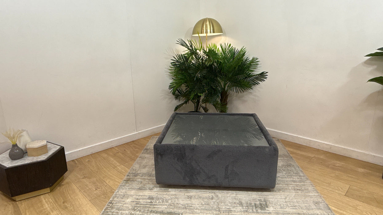 Sofology Amalfi Square Table inCosy Chenille Harbour All Over