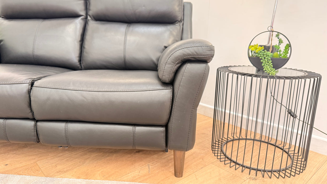 Sofology Lucca 2 Seater Leather Recliner in Trusty Sheen Black