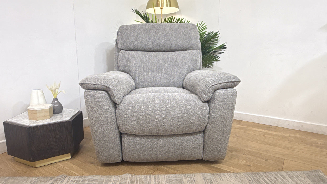 DFS Newsome Power Recliner Fabric chair in Steel