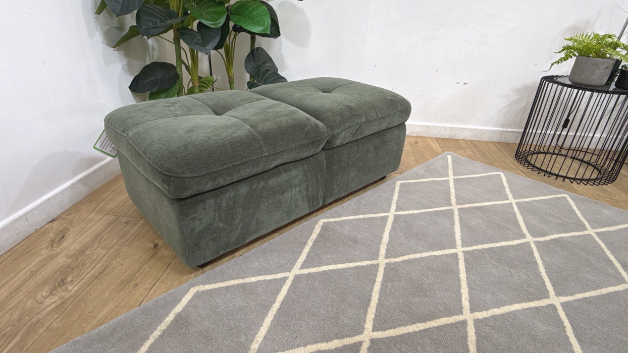 Sofology Lumiere Fabric Dual Storage Footstool in Relaxed Chenille Pine