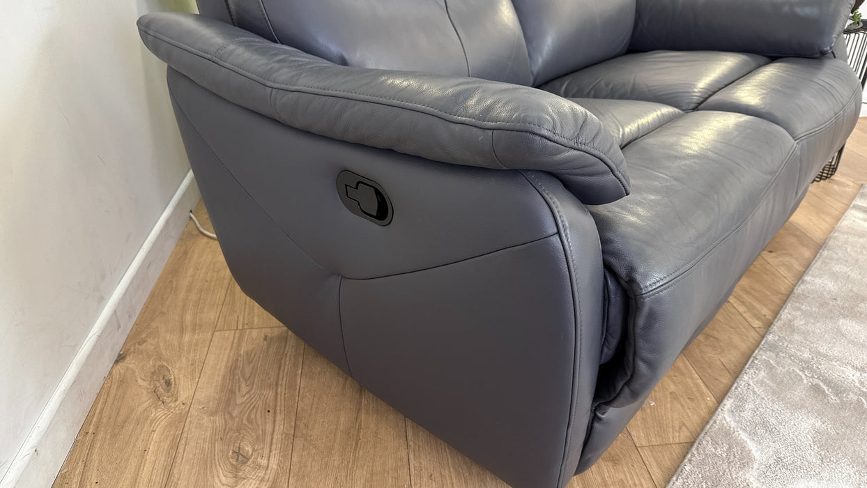 Sofology Albion Leather 2 Seater Manual Recliner in Lavender Grey