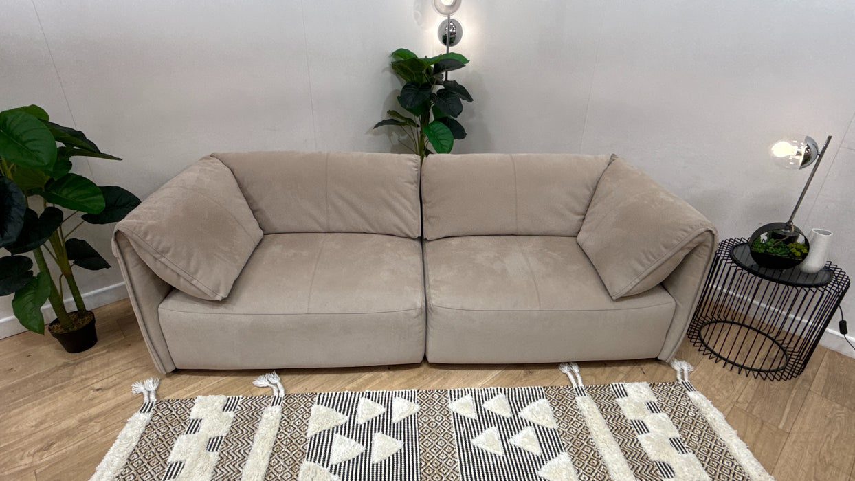 Sofology Tessuto Fabric 3 Seater Split in Lifestyle Nubuck-Feel Stone
