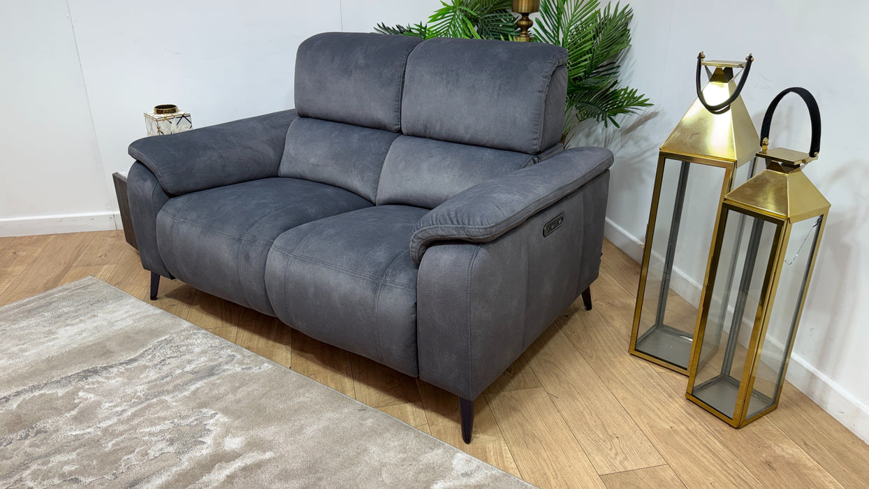 Sofology Bailey Fabric 2 Seater Power Recliner in Lifestyle Flecked Charcoal