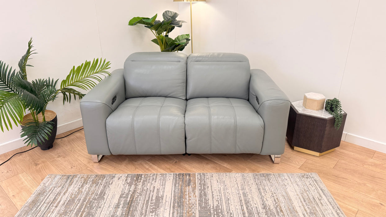 Sofology Marvella Leather Recliner 2 Seater in Granite Teal