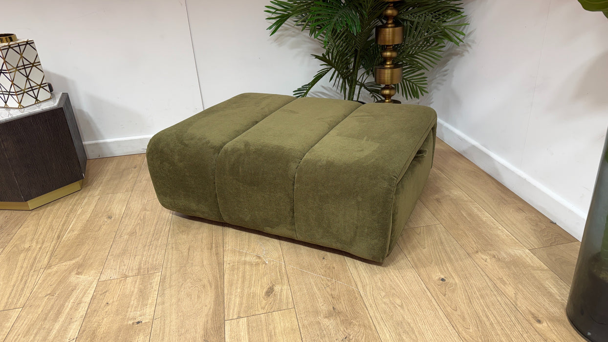 Sofology Waldorf Fabric Storage Footstool in Soft Sherpa Olive