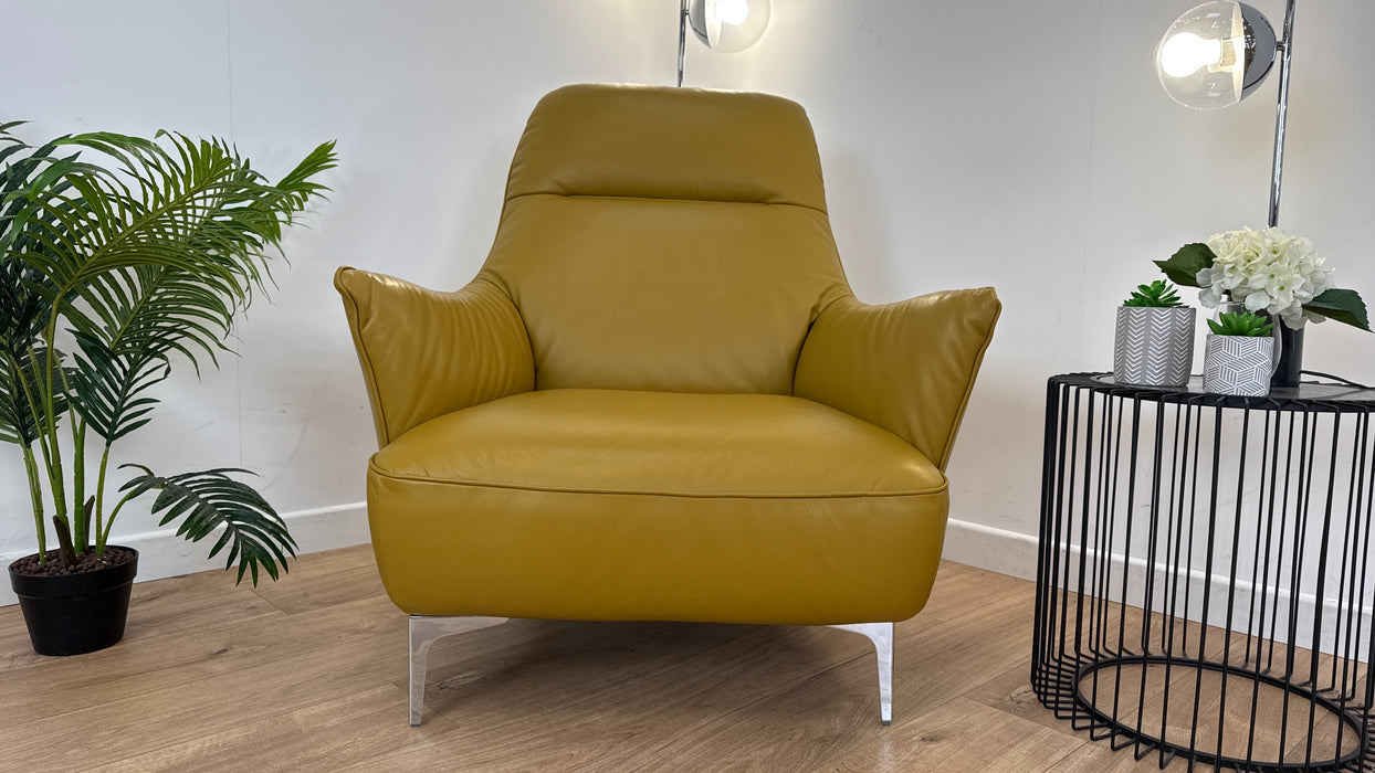 Tripletta 1 Seater - Leather Accent Chair - Ochre