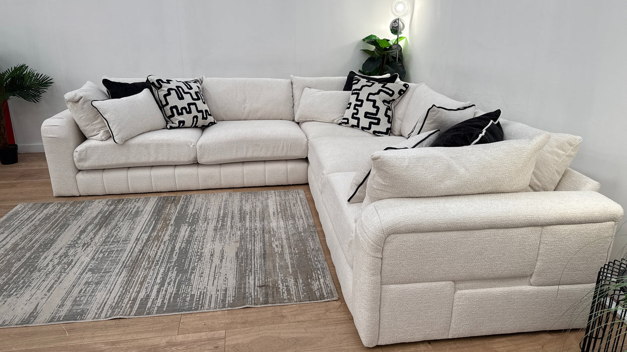 Sofology The Westwood Fabric 3 Corner 3 in Boucle Ecru Mix