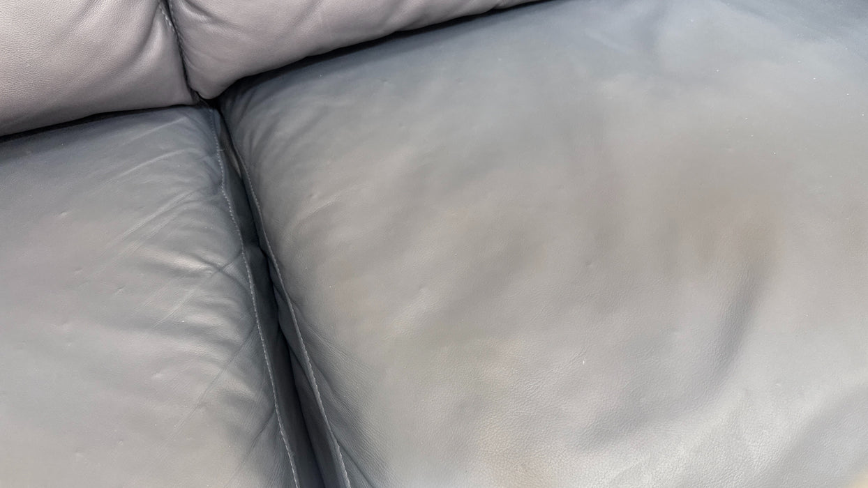 Sofology Hygge Leather 4 Seater Split in Trusty Matt Steel Blue