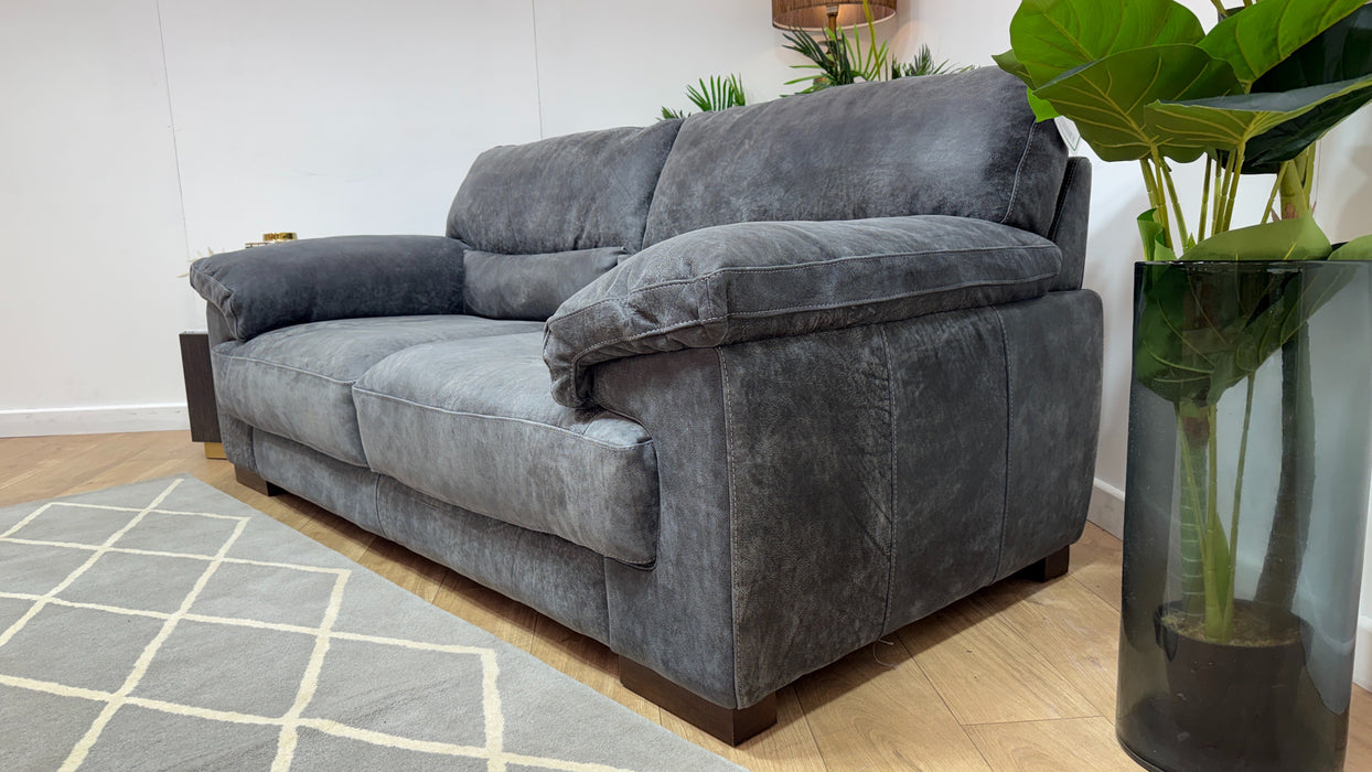 Sofology Santino Leather 2 Seater in Utah Grey
