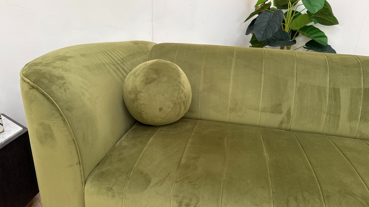 Sofology The Fitzrovia Fabric 4 Seater in Matt Velvet Olive Mix With Trim