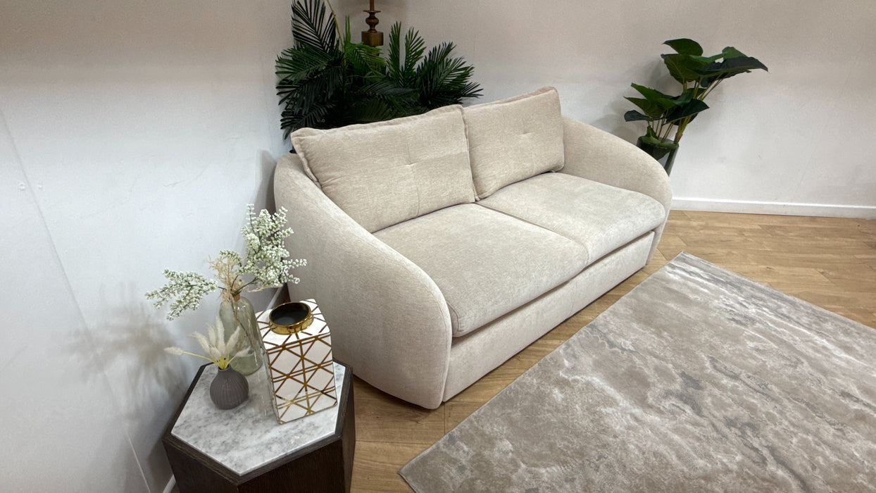 Sofology Portobello Fabric 3 Seater Sprung Seats in Linen Look Chenille Natural Mix