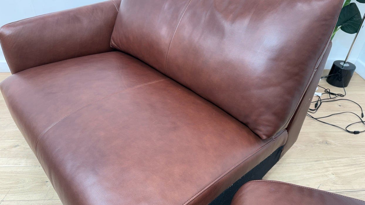 Sofology Adler Leather 4 Seater Split in Relaxed Soft Brown