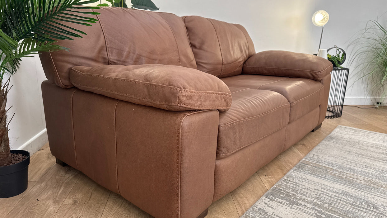 Sofology Linara Leather 2 Seater in Apollo Espresso