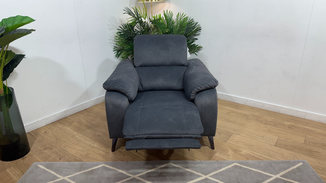 Sofology Bailey Fabric Chair Power Recliner in Lifestyle Flecked Charcoal