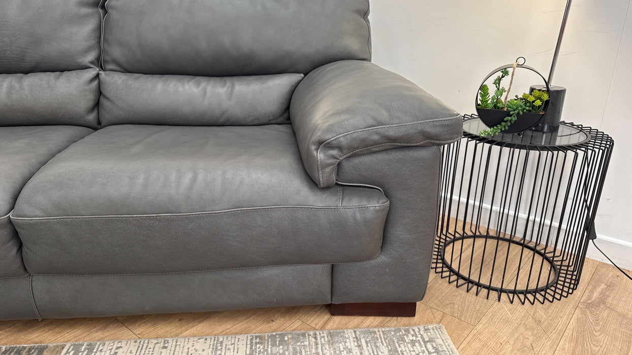 Sofology The Santino 2 Seater Leather Sofa in Apollo Grey