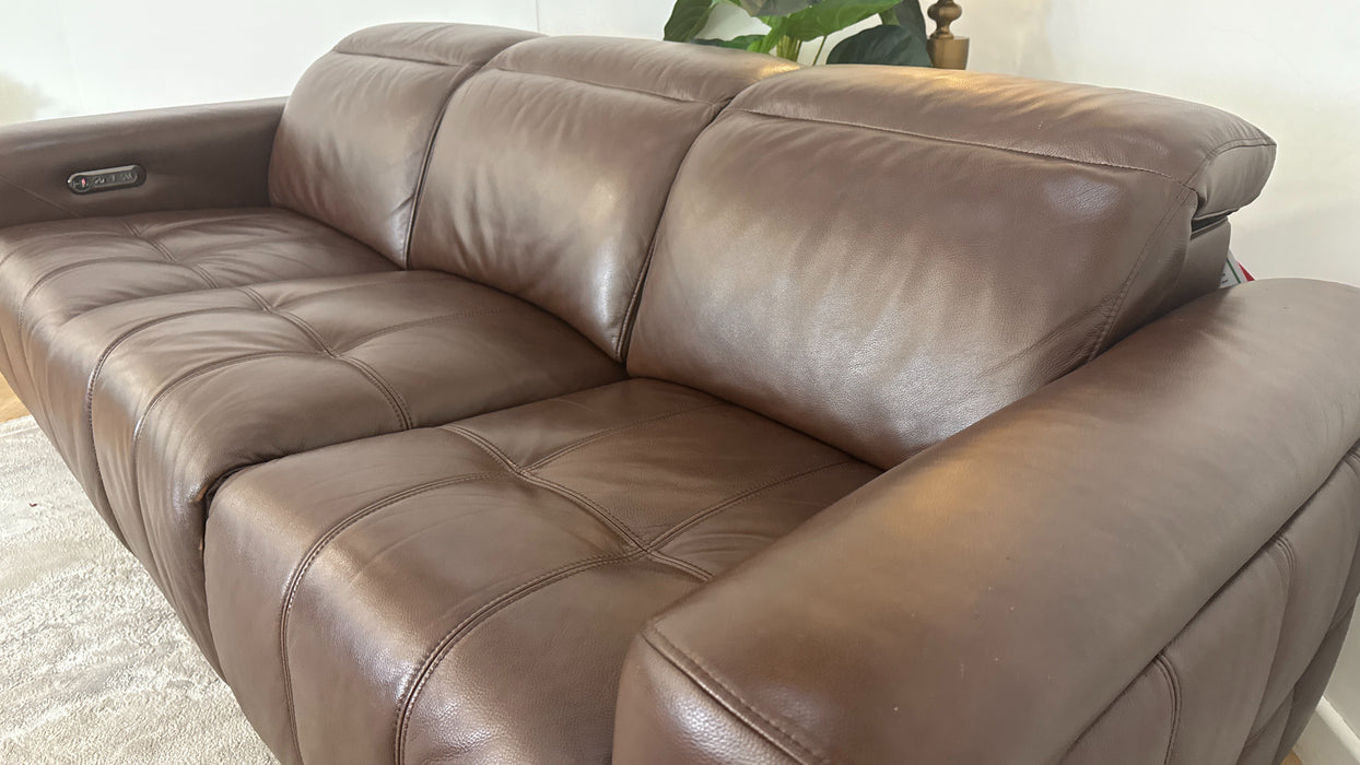 Sofology Marvella Leather 3 Power Recliner in Chocolate
