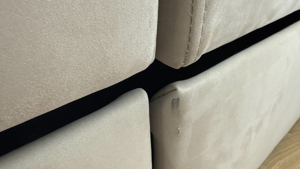 Sofology Ripley Fabric 3 Corner Console 1 Power Recliner/Headrest Lumbar Support in Lifestyle Nubuck Feel Stone