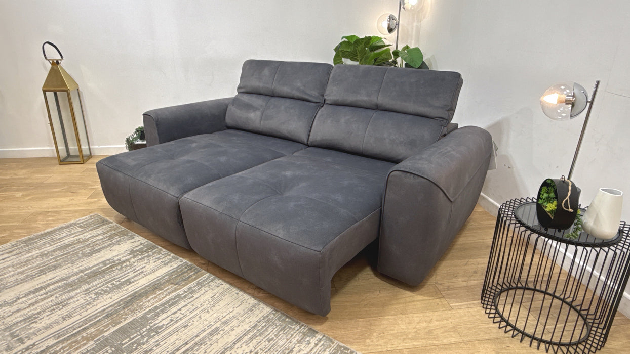 Sofology Riviera Fabric 3 Seater Motion Chaise in Lifestyle Flecked Charcoal