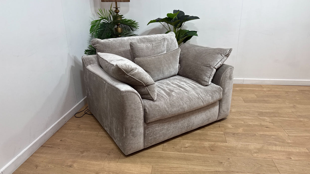 Sofology Georgio Fabric Loveseat Feather Flex Seat in Luxe Chenille Stone