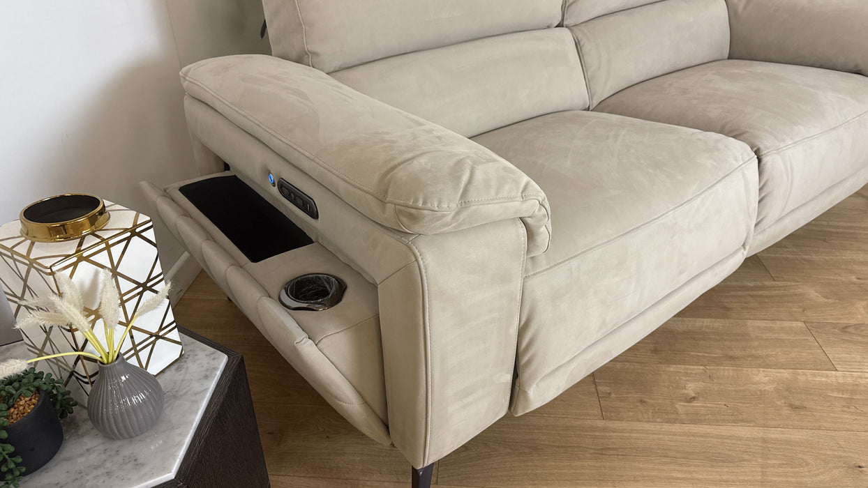 Sofology The Fratelli 2.5 Seater Recliner Sofa in Lifestyle Nubuck Feel Fabric Stone