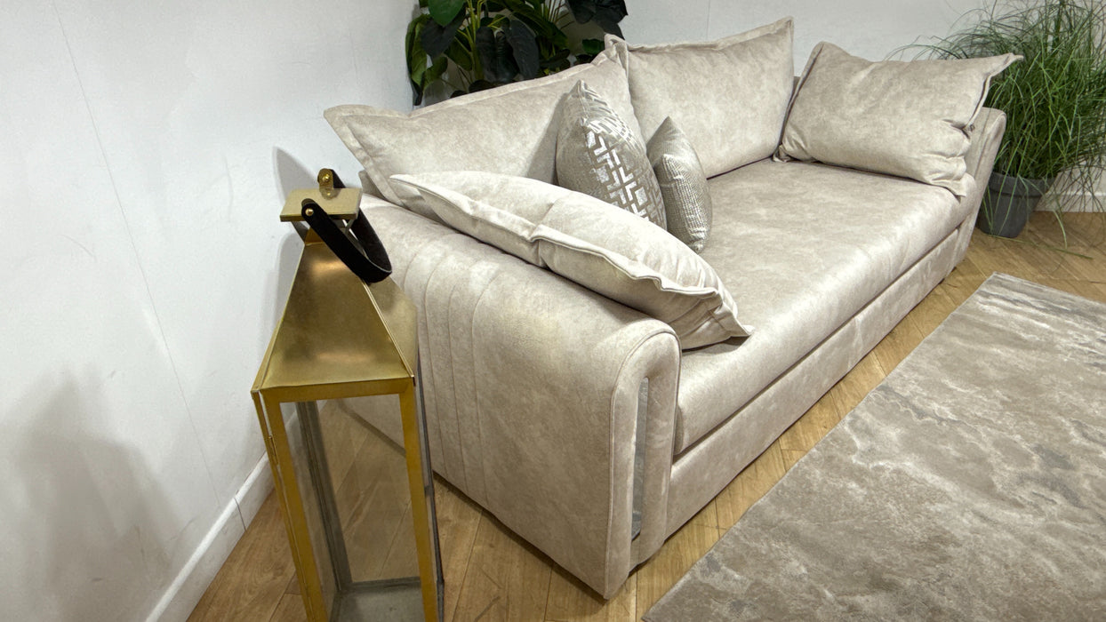 Sofology Savoy Fabric 3 Seater Silver Trim in Lifestyle Dapple Fabric Marble Mix