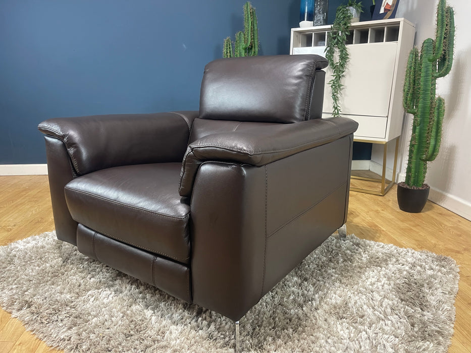 Illinois Chair Power Recliner Trusty Soft Sheen Rich Brown Leather (WA2)