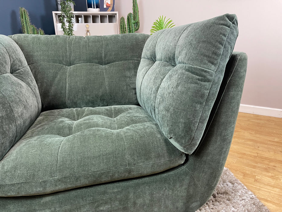 The Cocoon Fabric Loveseat - Chenille Pine (WA2)