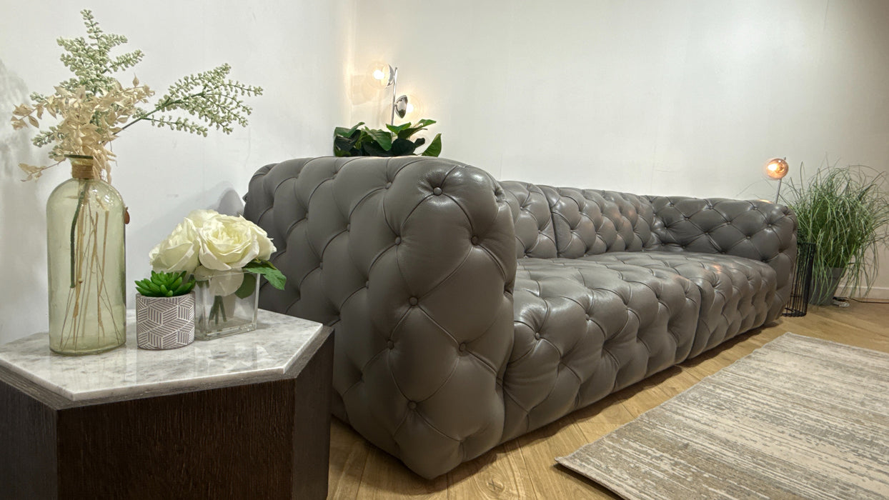 Sofology The Venezia Leather 4 Seater in Trusty Embossed Leather Elephant