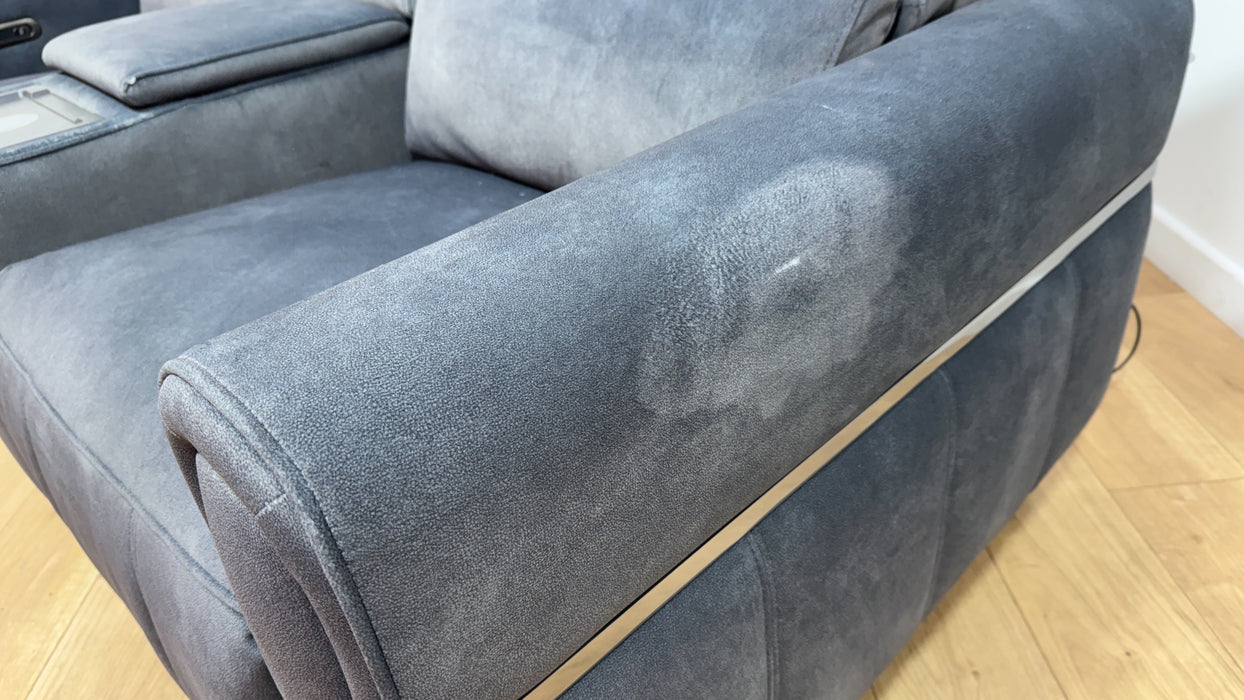 Sofology Ravello Fabric 2 Seater Console Power Recliner in Lifestyle Flecked Charcoal