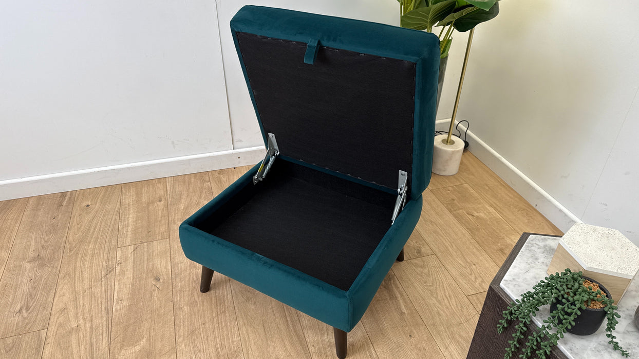 DFS Halston Fabric Storage Footstool in Teal