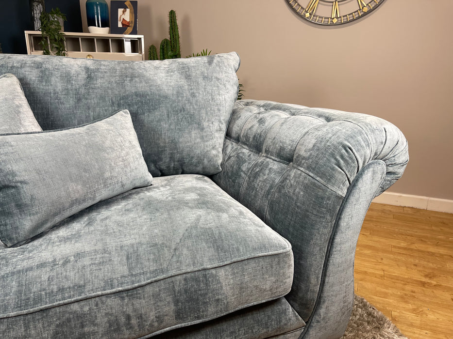 Highgrove Fabric Loveseat - Luxe Chenille Steel Blue - Full Back Extra Flex Seats (WA2)